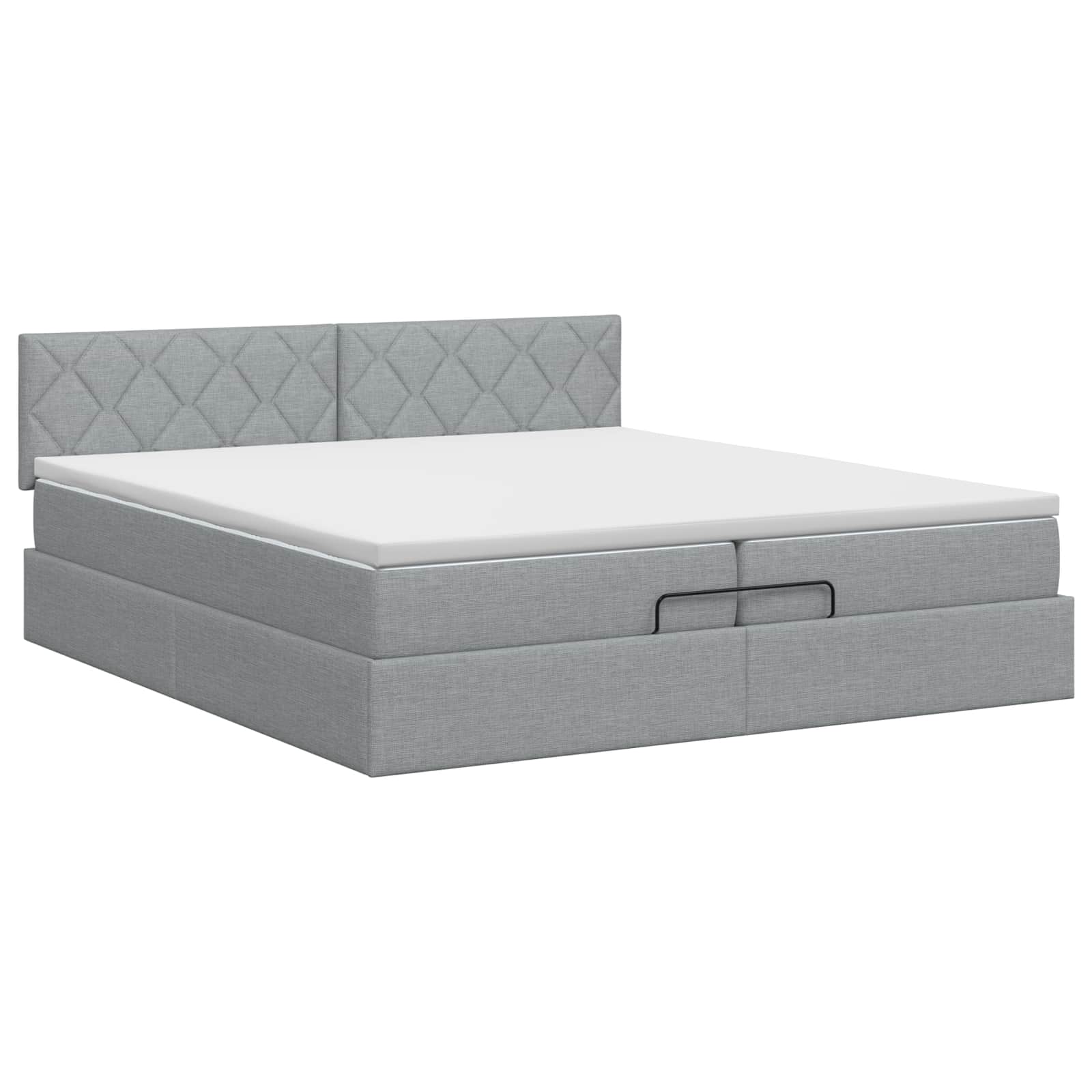 Ottoman bed met matras Lichtgrijs 200 x 200 cm Stof – afbeelding 7