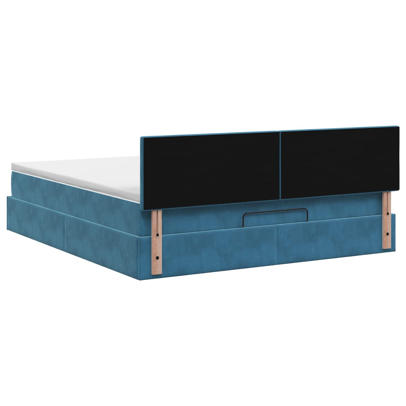Ottoman bed met matras Donkerblauw 180 x 200 cm Fluweel – afbeelding 8
