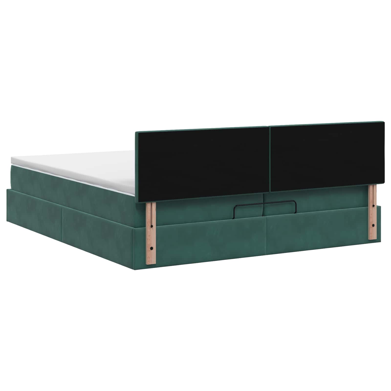 Ottoman bed met matras Donkergroen 200 x 200 cm Fluweel – afbeelding 8