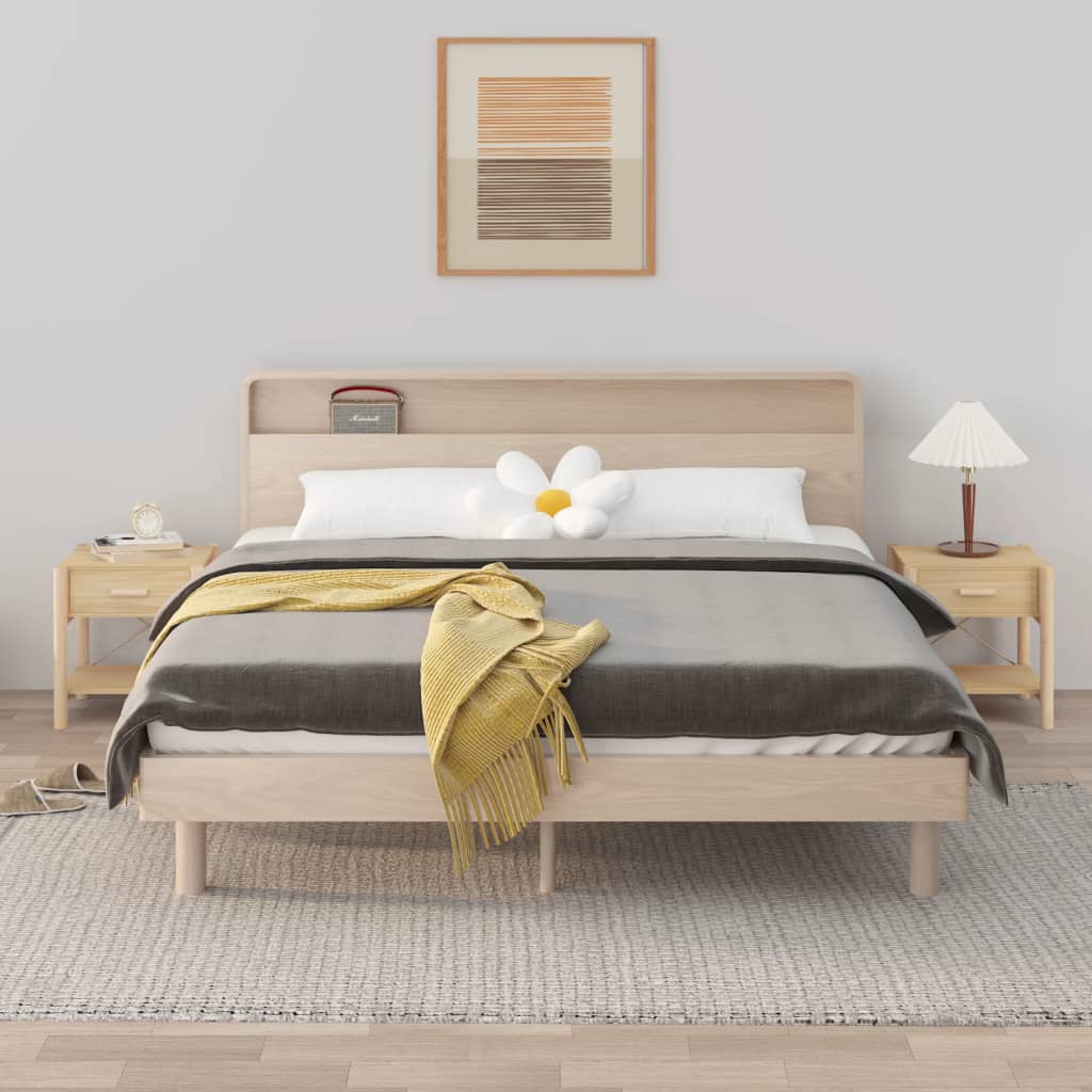 Nachtkastjes 2 st 42x38x45 cm bewerkt hout – afbeelding 1