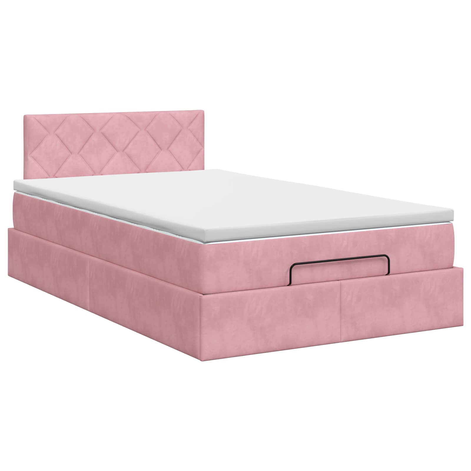 Ottoman bed met matras met hoofdeinde Roze 120 x 200 cm Fluweel – afbeelding 7