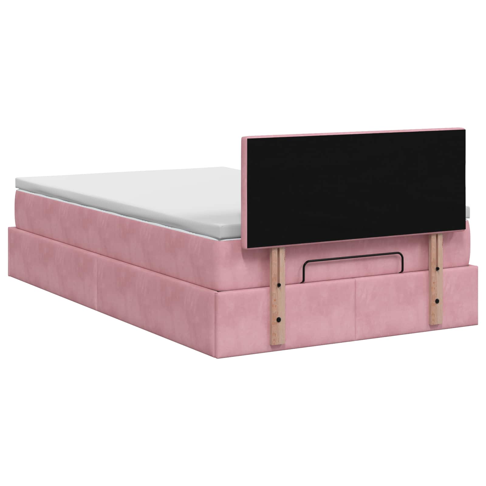 Ottoman bed met matras met hoofdeinde Roze 120 x 200 cm Fluweel – afbeelding 8