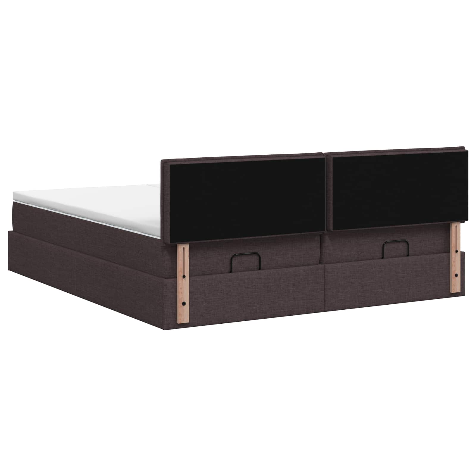 Ottoman bed met matras met hoofdeinde 2 pcs Donkerbruin Stof – afbeelding 8