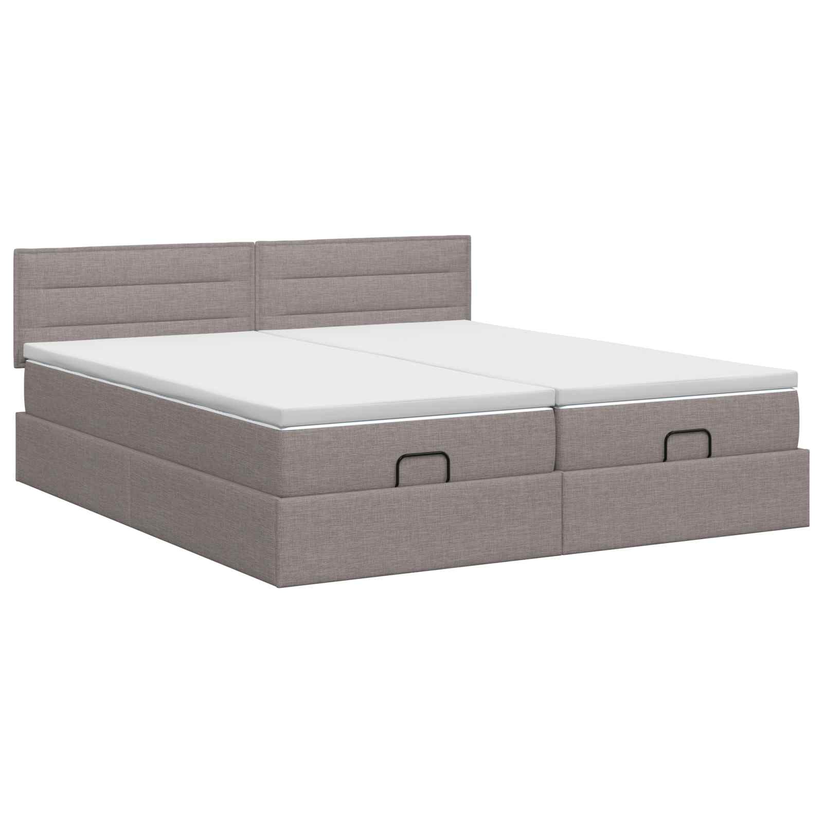 Ottoman bed met matras met hoofdeinde 2 pcs Taupe Stof – afbeelding 7