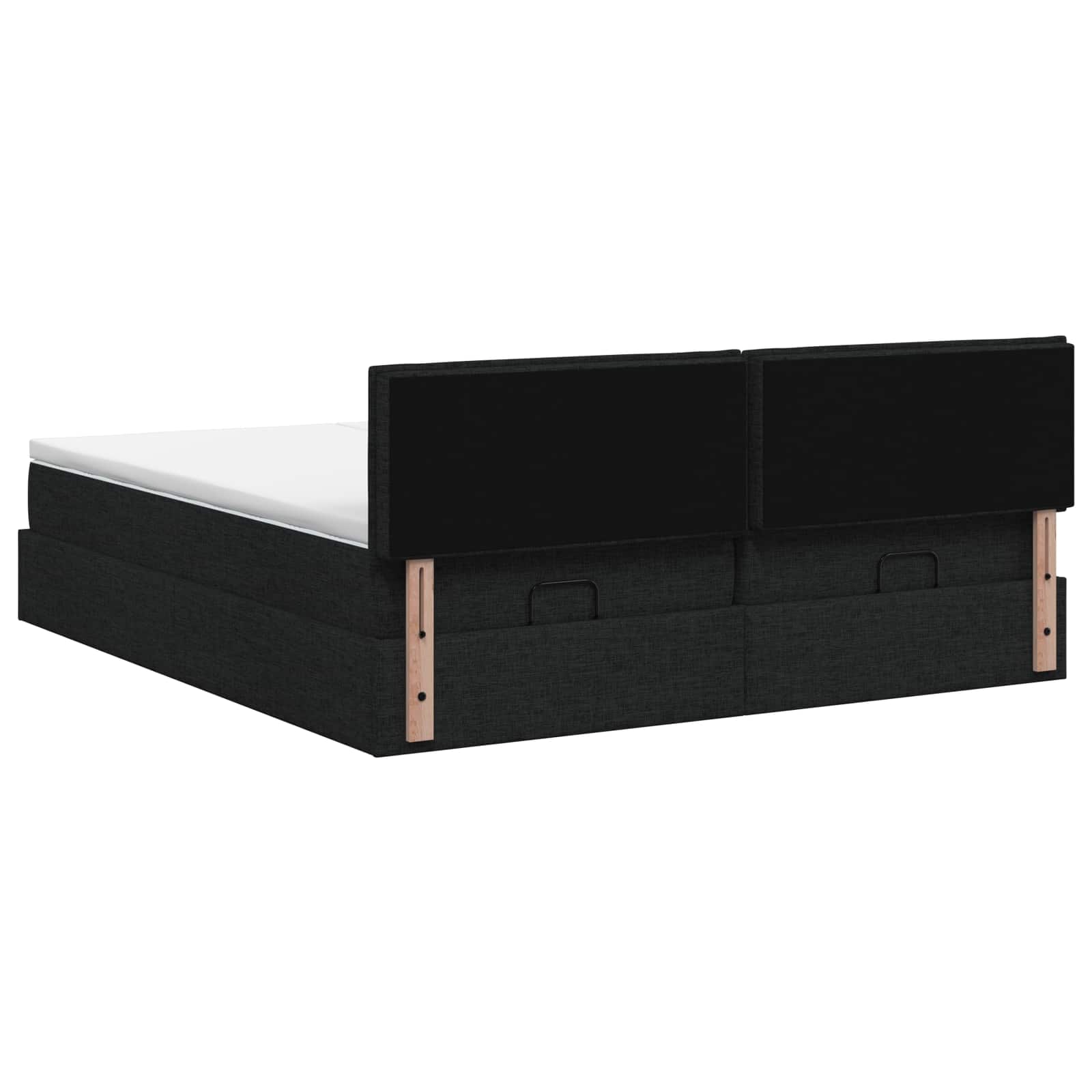 Ottoman bed met matras met hoofdeinde 2 st Zwart Stof – afbeelding 8