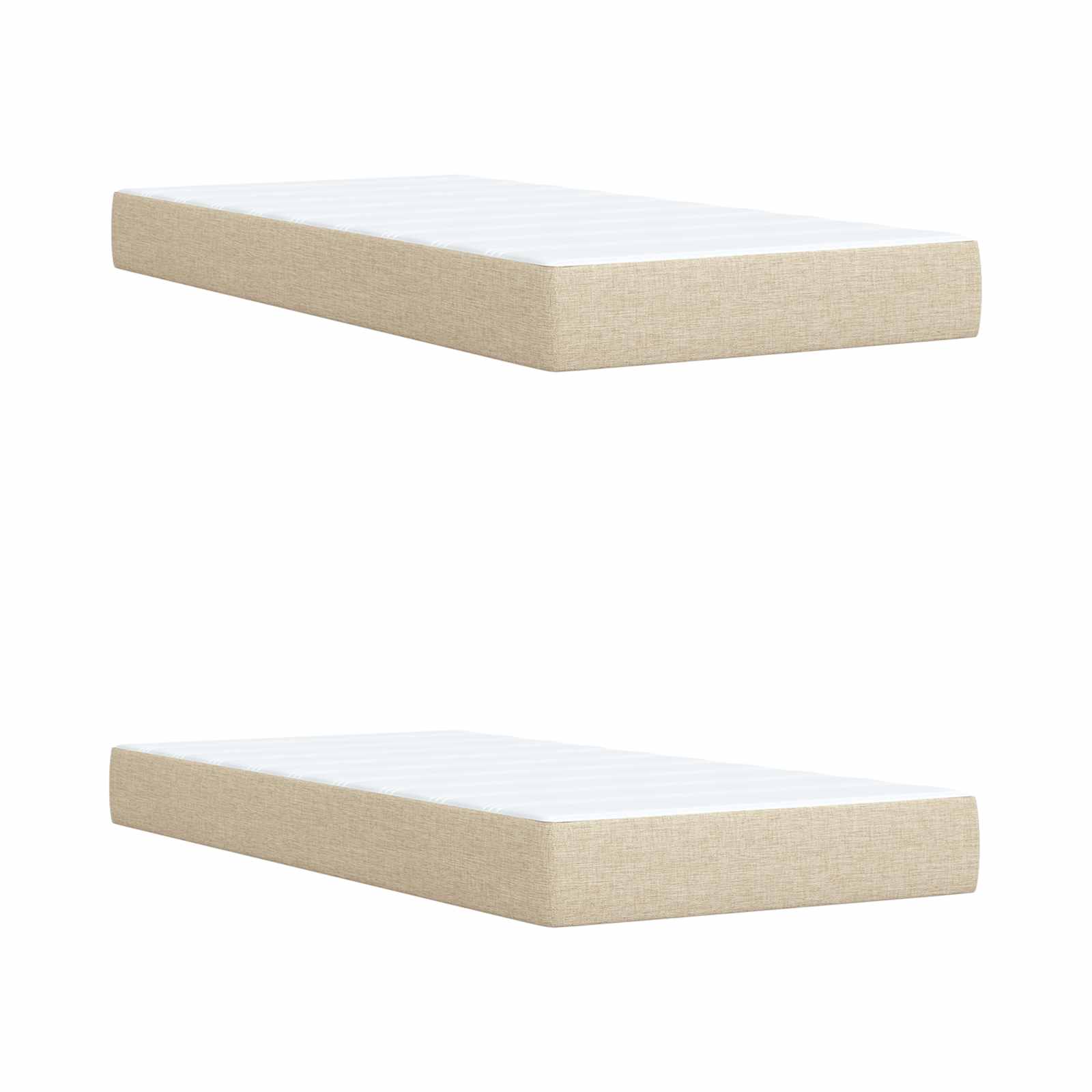 Ottoman bed met matras met hoofdeinde 2 st Crèmekleurig Stof – afbeelding 5