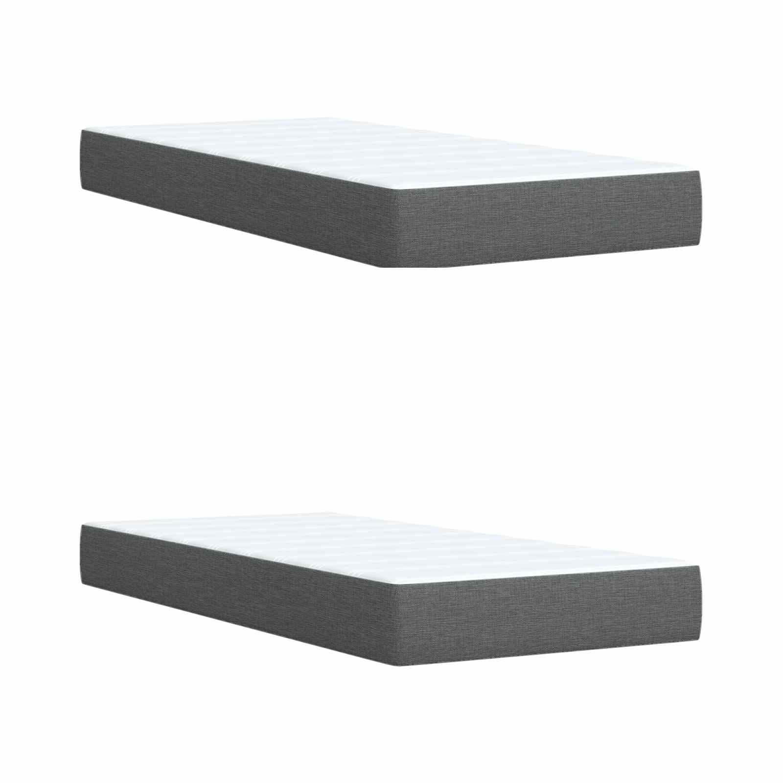 Ottoman bed met matras met hoofdeinde 2 st Donkergrijs Stof – afbeelding 5