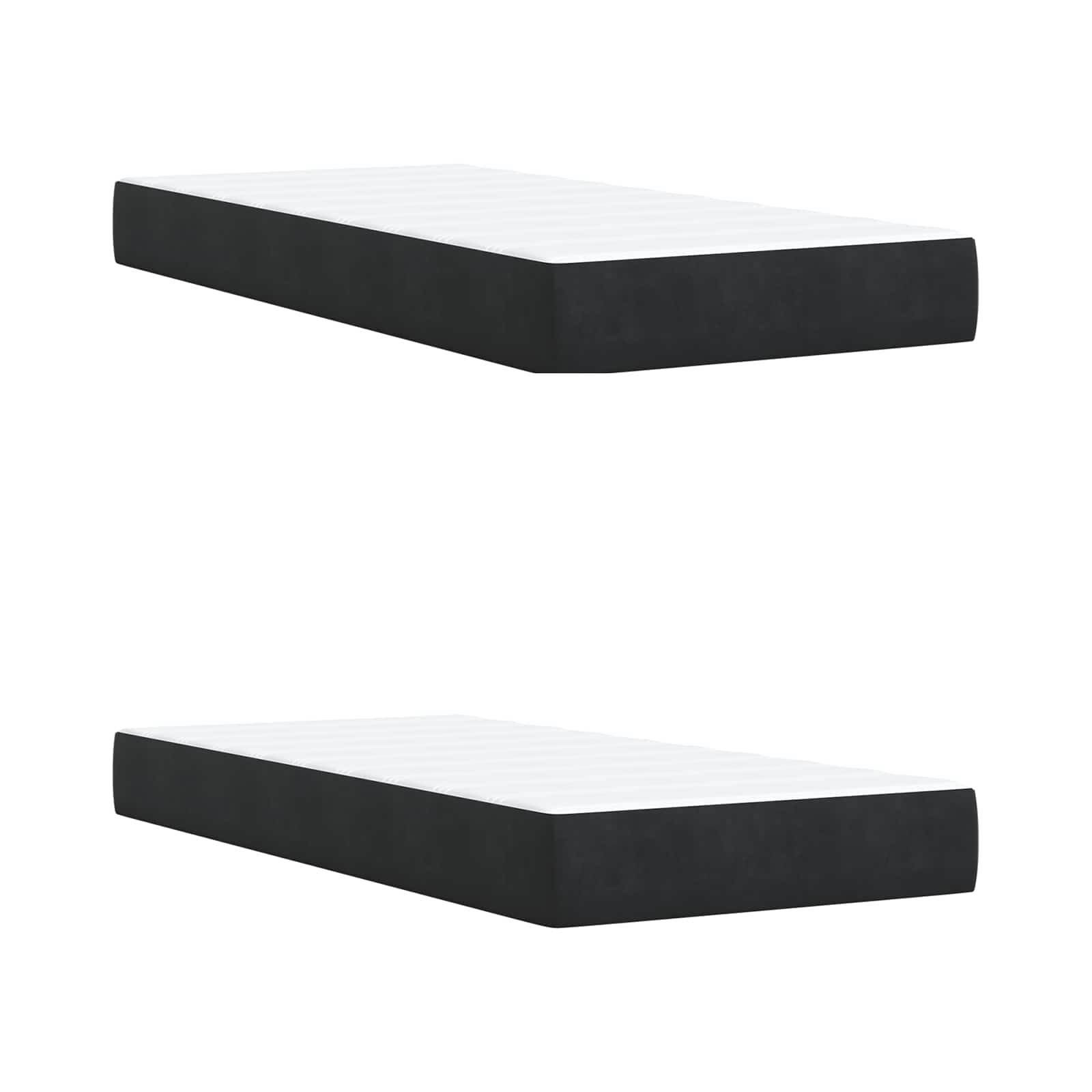 Ottoman bed met matras met hoofdeinde 2 st Zwart Fluweel – afbeelding 5