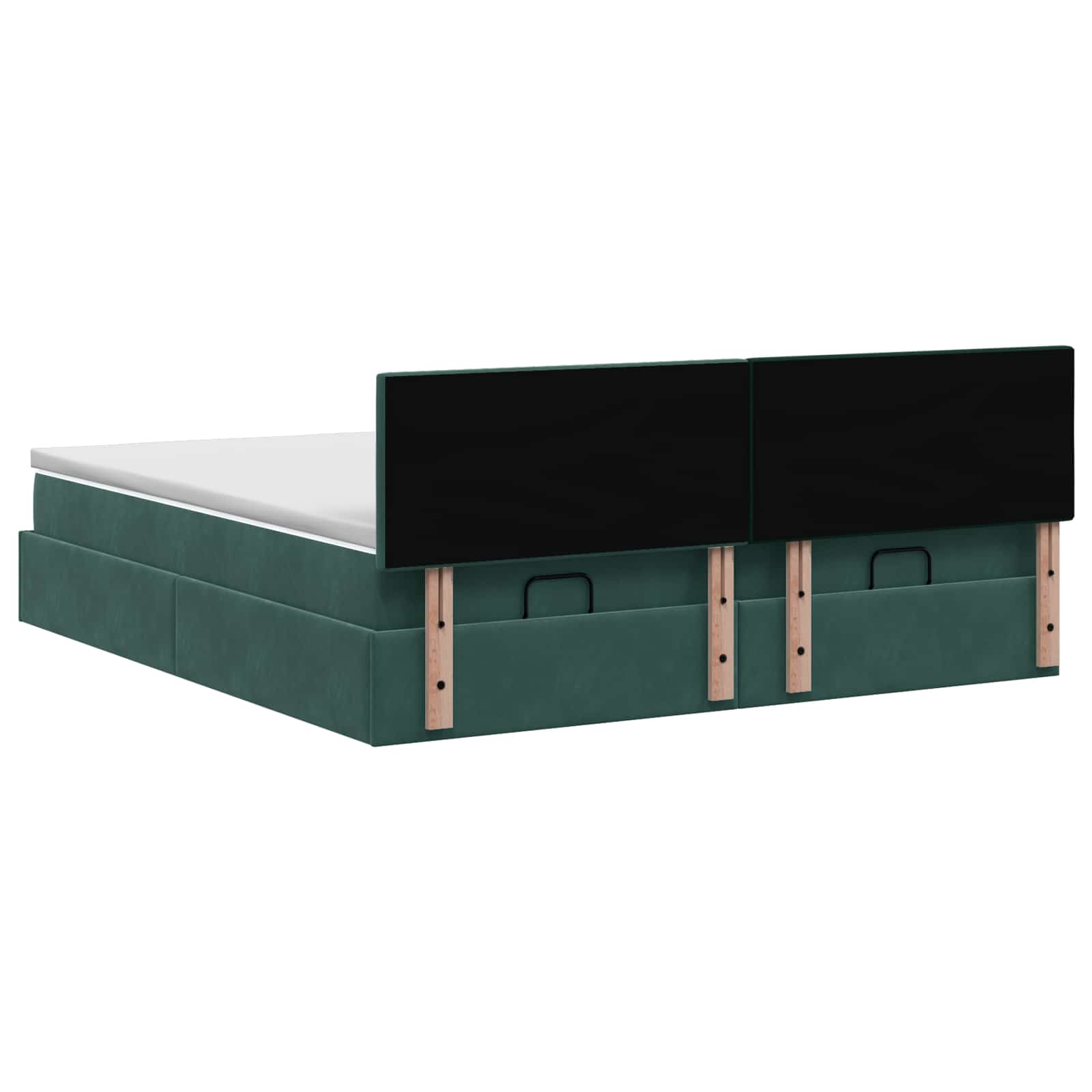 Ottoman bed met matras met hoofdeinde 2 st Donkergroen Fluweel – afbeelding 8