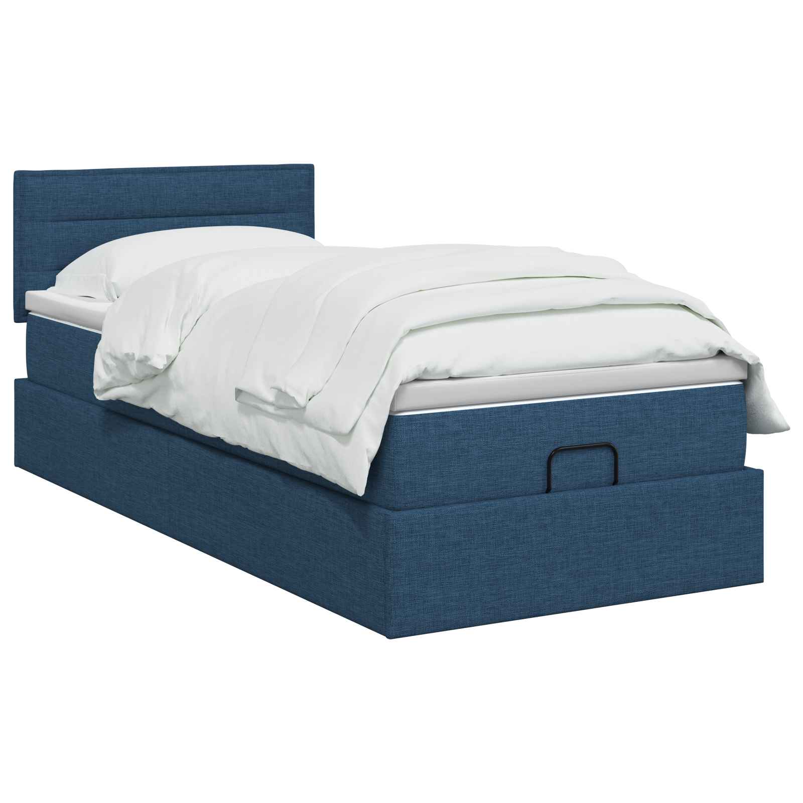 Ottoman Bed met Matrassen en LED Blauw 90 x 200 cm Stof – afbeelding 2
