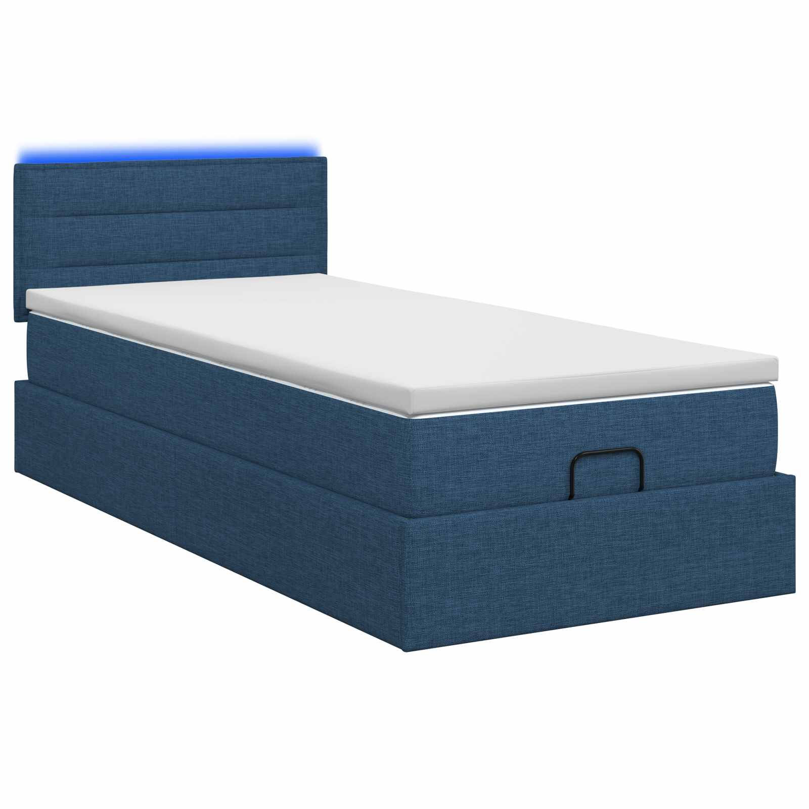Ottoman Bed met Matrassen en LED Blauw 90 x 200 cm Stof – afbeelding 7
