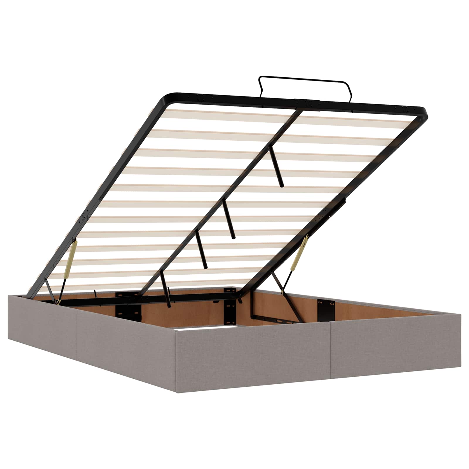 Ottoman Bed met Matrassen en LED Taupe 160 x 200 cm Stof – afbeelding 4