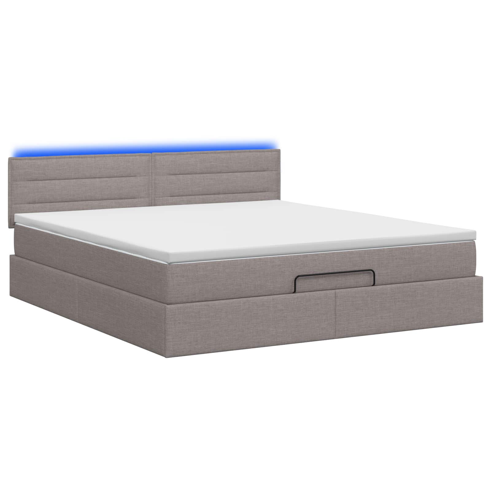 Ottoman Bed met Matrassen en LED Taupe 160 x 200 cm Stof – afbeelding 7