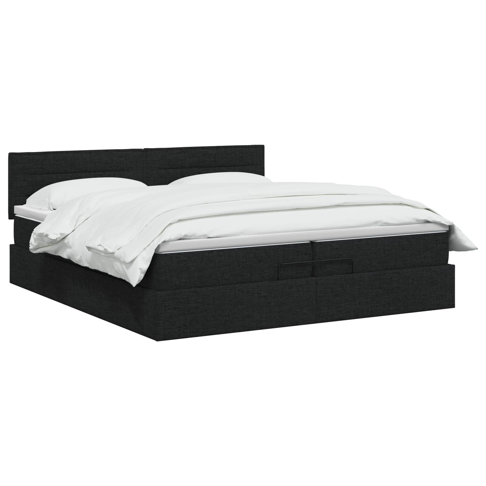 Ottoman Bed met Matrassen en LED Zwart 200 x 200 cm Stof – afbeelding 2