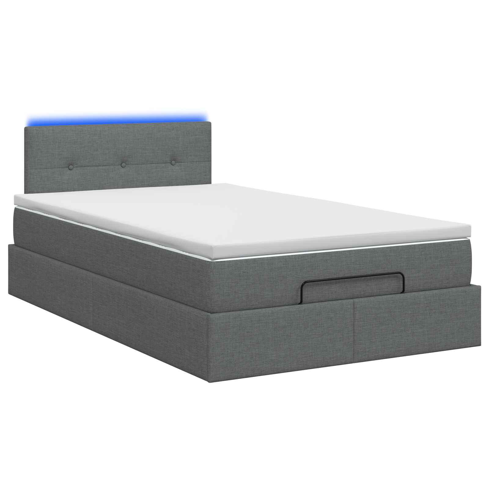 Ottoman Bed met Matrassen en LED Donkergrijs 120 x 200 cm Stof – afbeelding 7