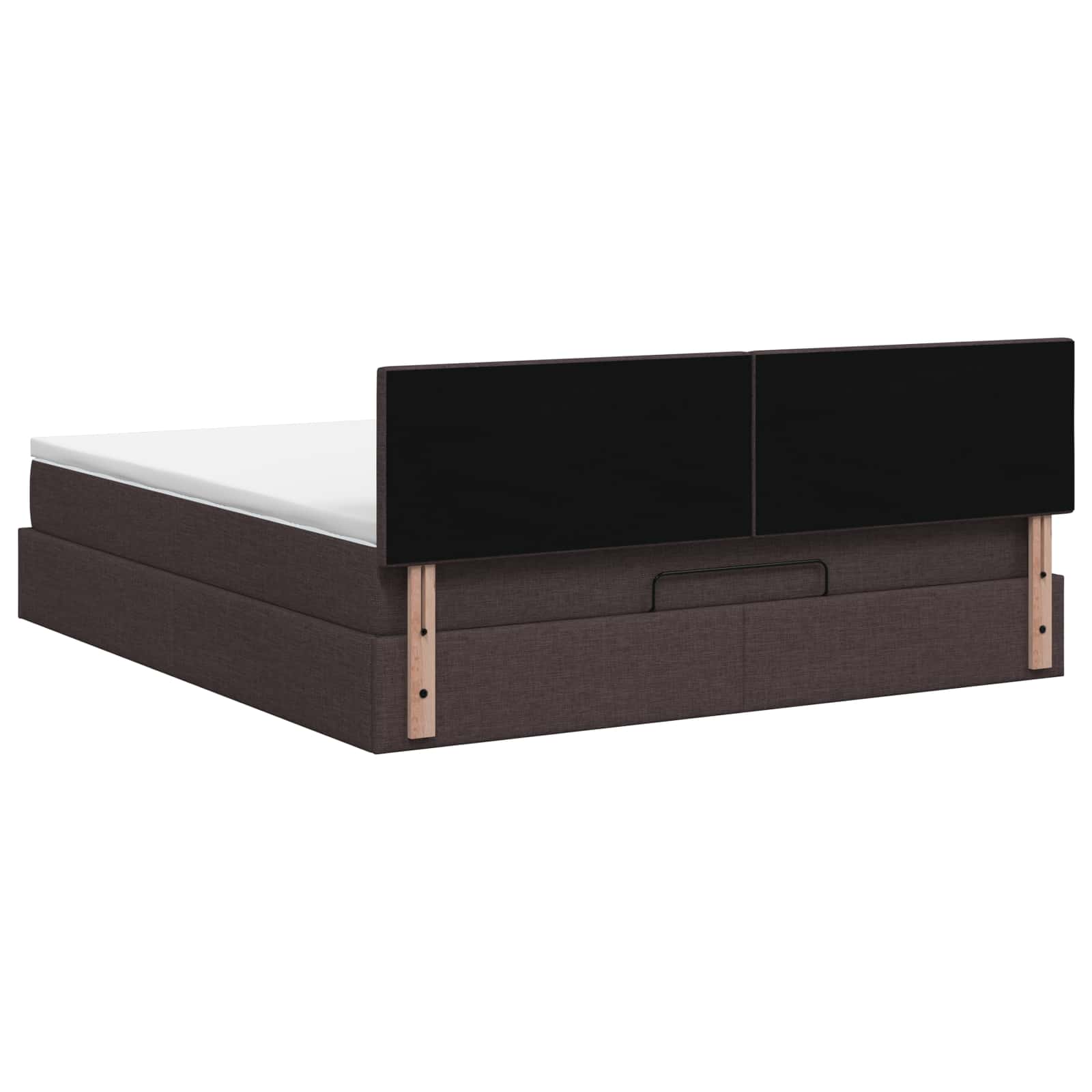 Ottoman Bed met Matrassen en LED Donkerbruin 140 x 190 cm Stof – afbeelding 8