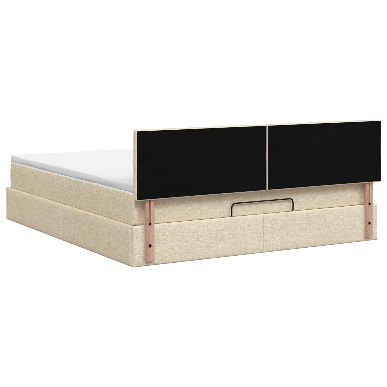 Ottoman Bed met Matrassen en LED Crèmekleurig 160 x 200 cm Stof – afbeelding 8