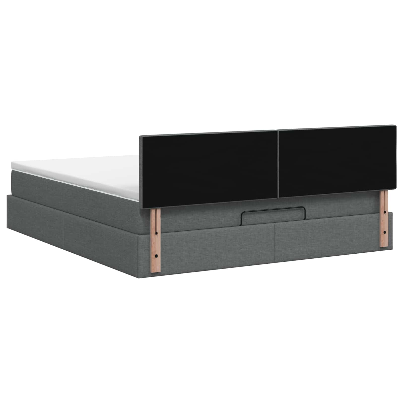 Ottoman Bed met Matrassen en LED Donkergrijs 160 x 200 cm Stof – afbeelding 8
