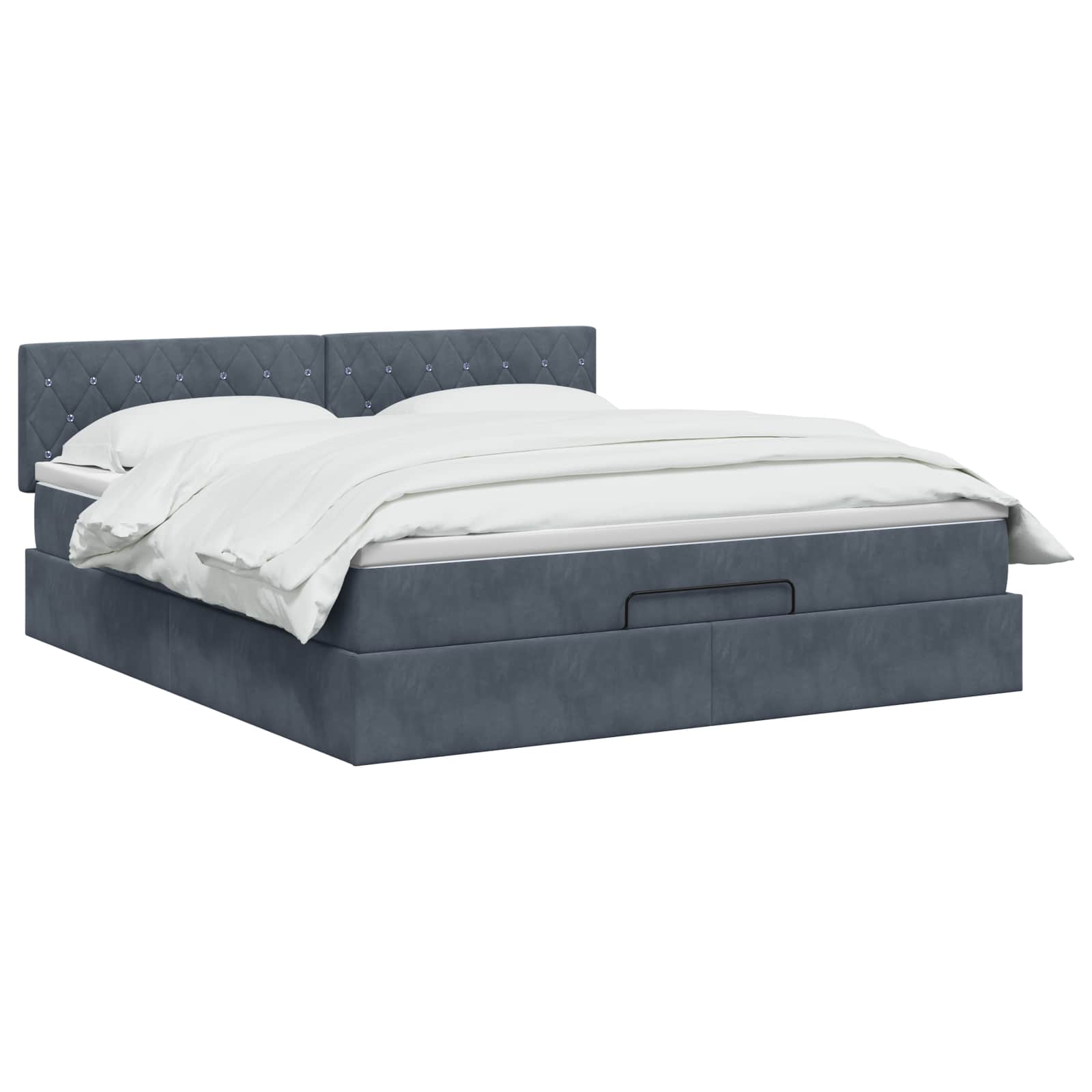 Ottoman Bed met Matrassen en LED Donkergrijs 140 x 190 cm – afbeelding 2