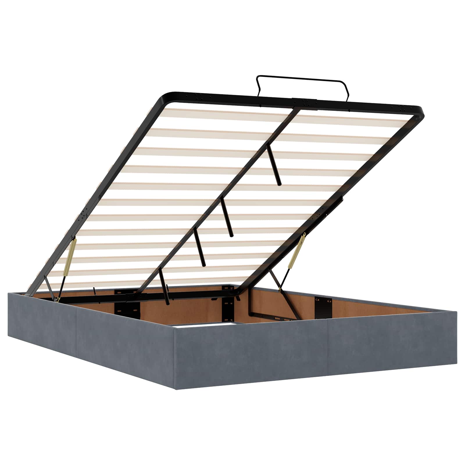 Ottoman Bed met Matrassen en LED Donkergrijs 140 x 190 cm – afbeelding 4
