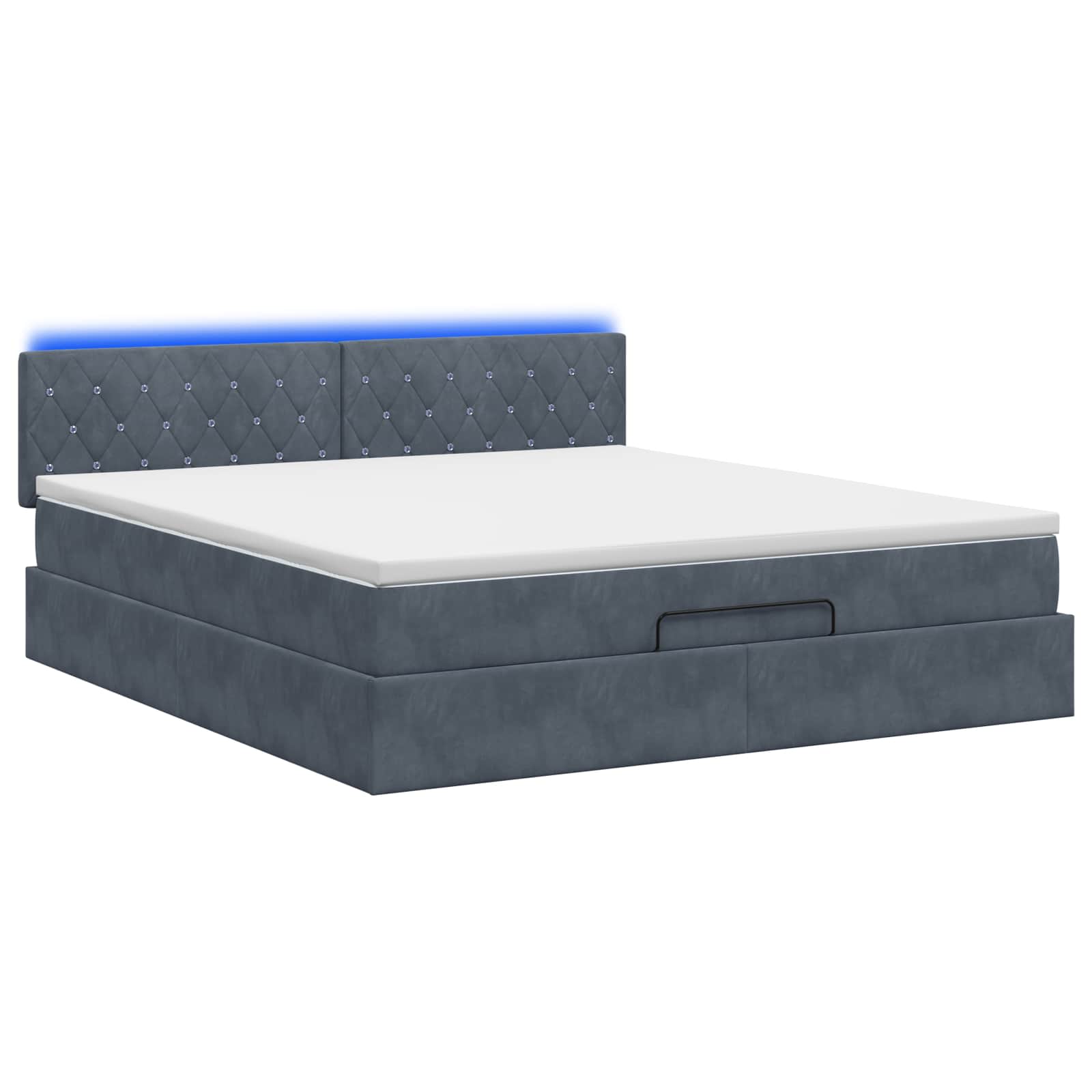 Ottoman Bed met Matrassen en LED Donkergrijs 140 x 190 cm – afbeelding 7