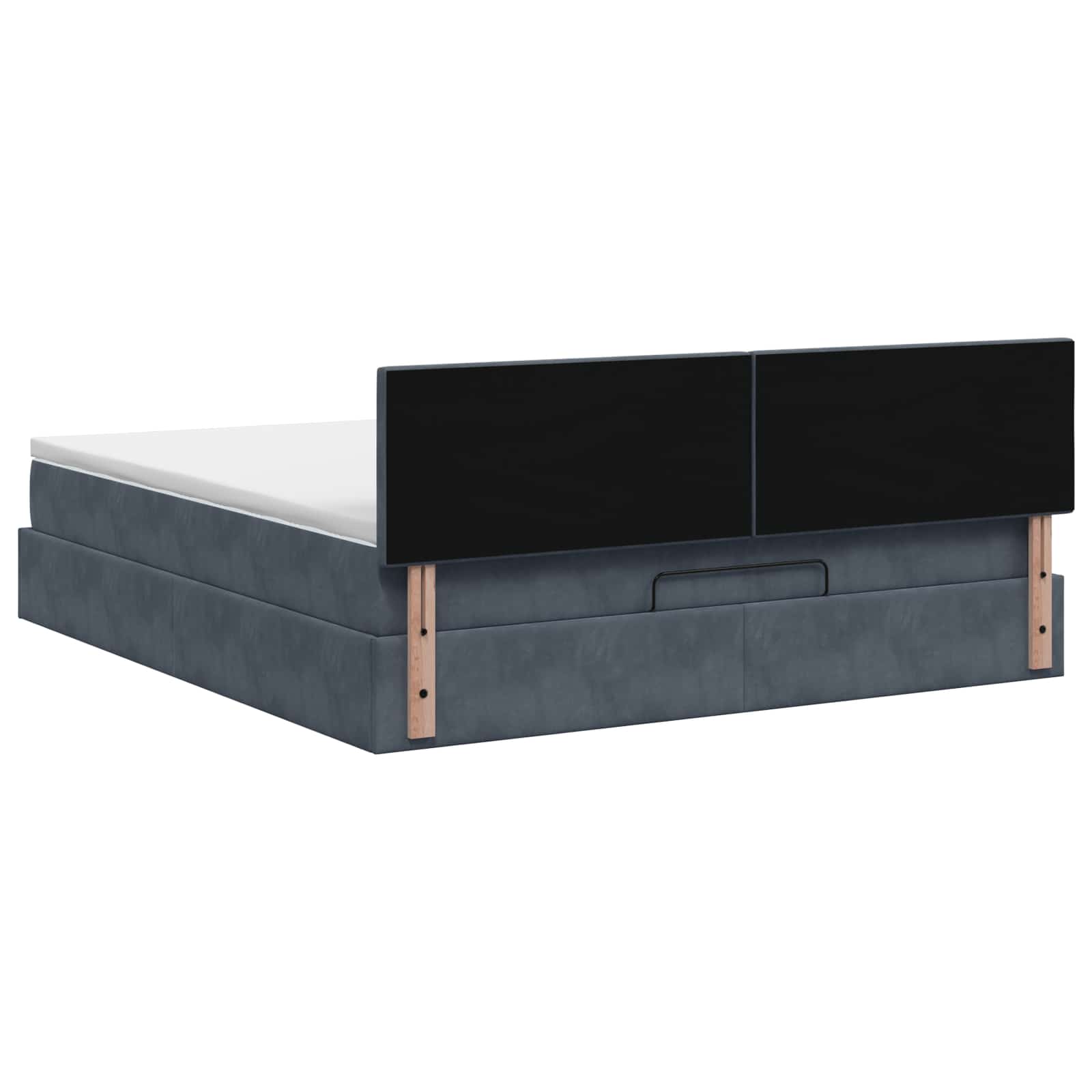 Ottoman Bed met Matrassen en LED Donkergrijs 140 x 190 cm – afbeelding 8