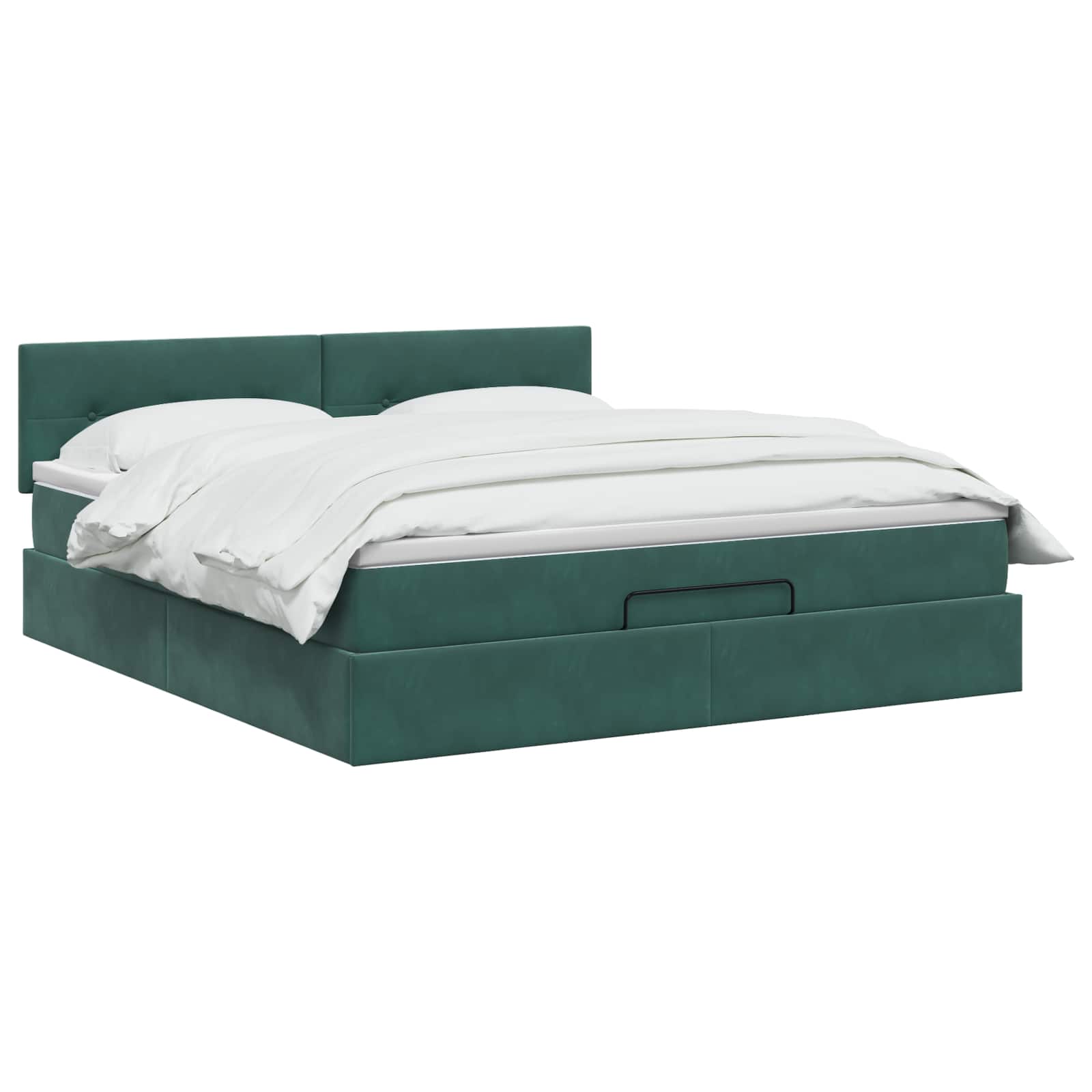 Ottoman Bed met Matrassen en LED Donkergroen 160 x 200 cm – afbeelding 2