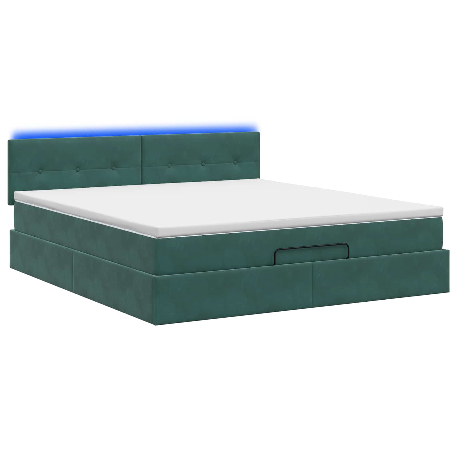 Ottoman Bed met Matrassen en LED Donkergroen 160 x 200 cm – afbeelding 7