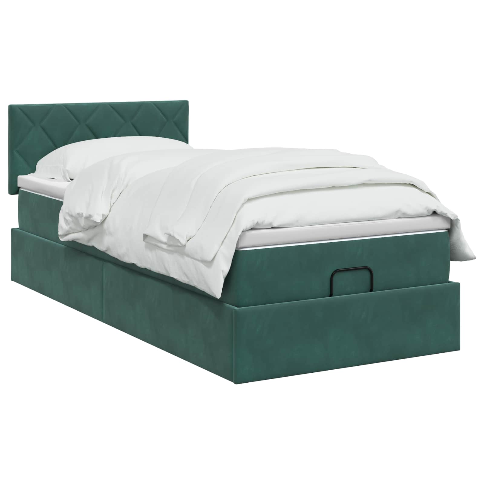 Ottoman Bed met Matrassen en LED Donkergroen 90 x 200 cm – afbeelding 2