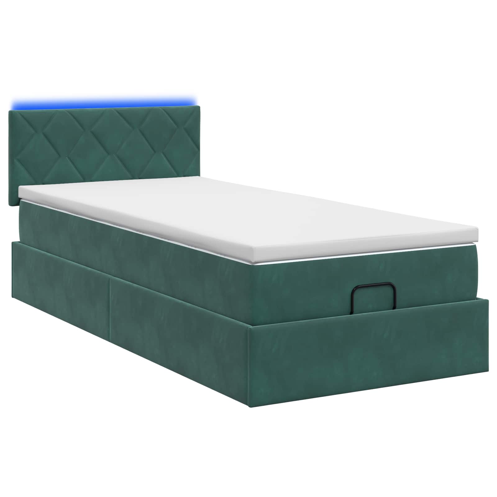 Ottoman Bed met Matrassen en LED Donkergroen 90 x 200 cm – afbeelding 7