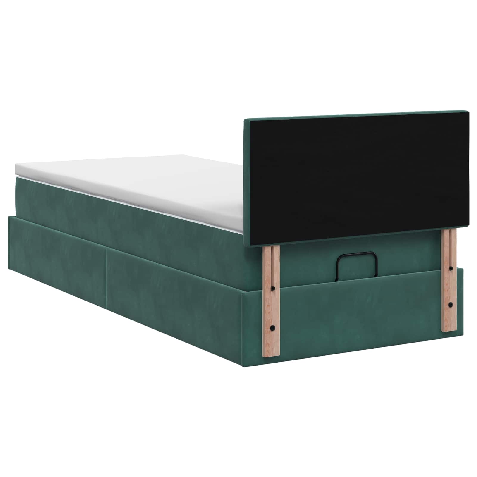 Ottoman Bed met Matrassen en LED Donkergroen 90 x 200 cm – afbeelding 8