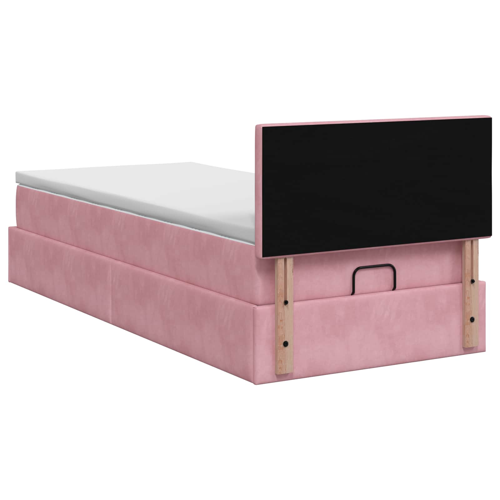 Ottoman Bed met Matrassen en LED Roze 100 x 200 cm fluweel – afbeelding 8