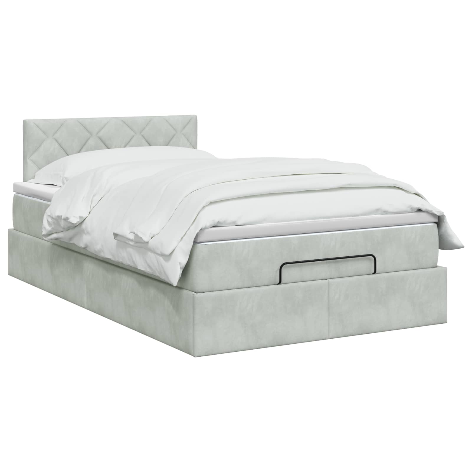 Ottoman Bed met Matrassen en LED Lichtgrijs 120 x 190 cm – afbeelding 2