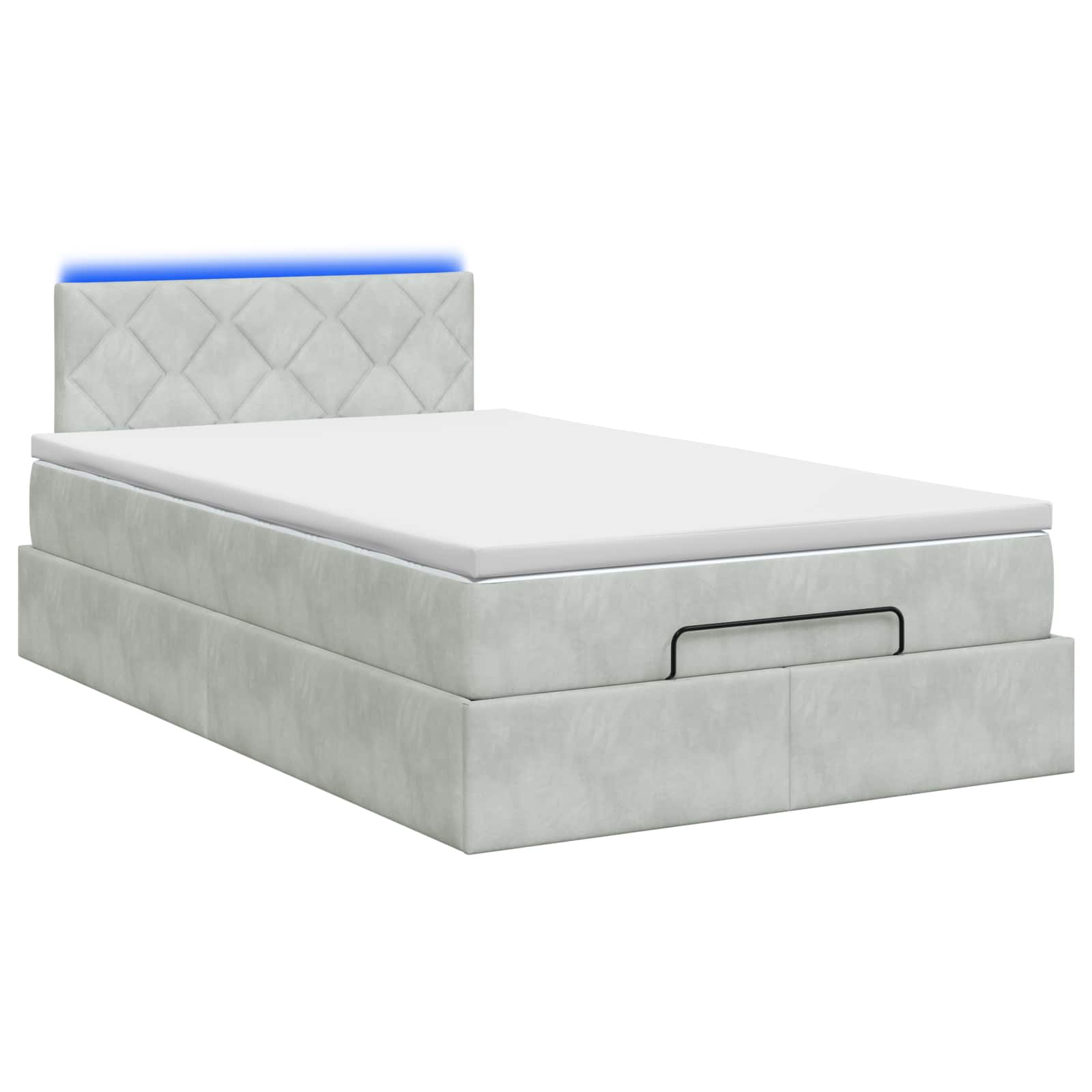 Ottoman Bed met Matrassen en LED Lichtgrijs 120 x 190 cm – afbeelding 7