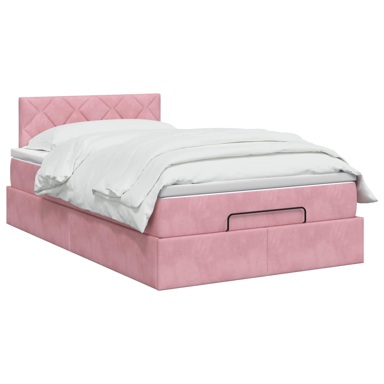 Ottoman Bed met Matrassen en LED Roze 120 x 200 cm fluweel – afbeelding 2