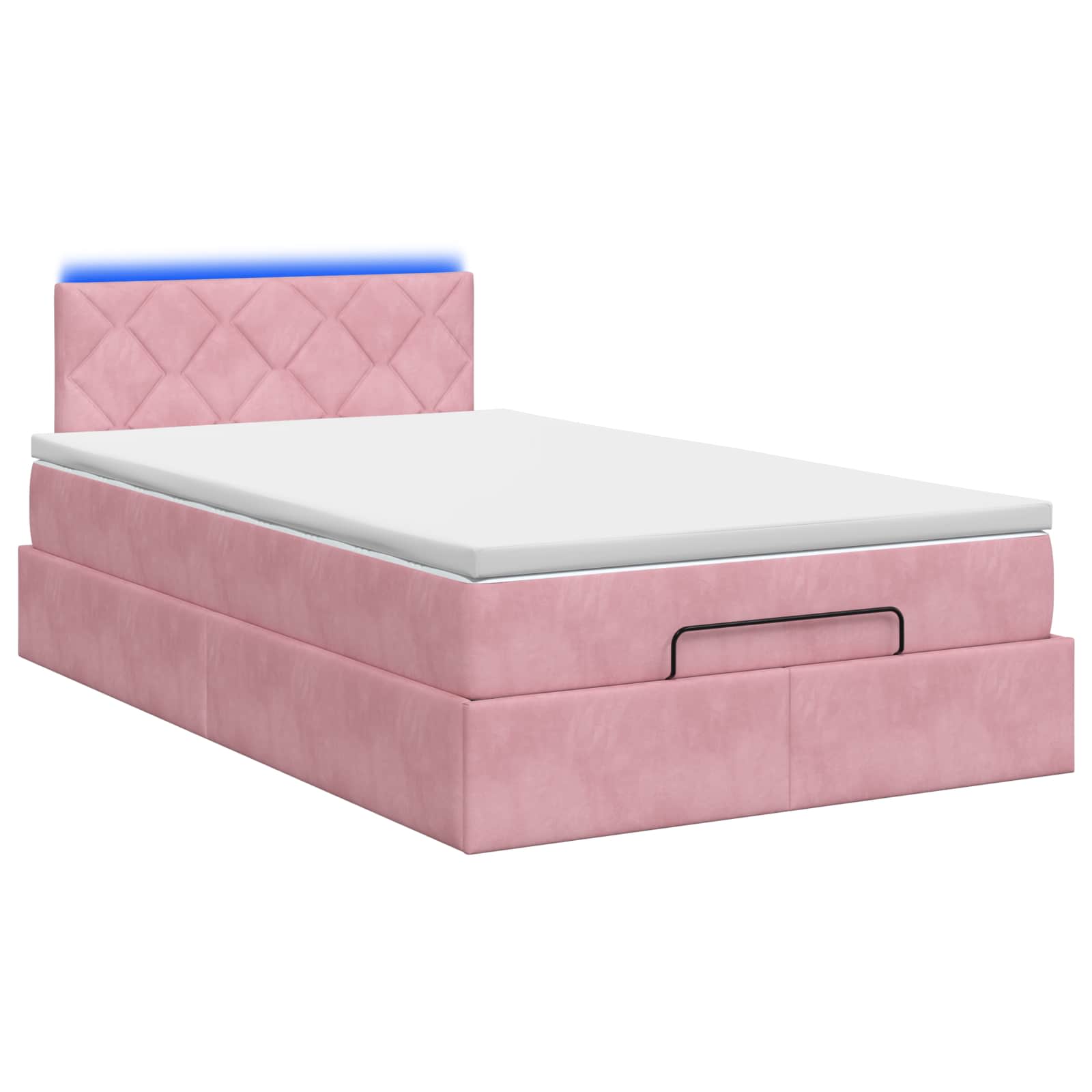 Ottoman Bed met Matrassen en LED Roze 120 x 200 cm fluweel – afbeelding 7
