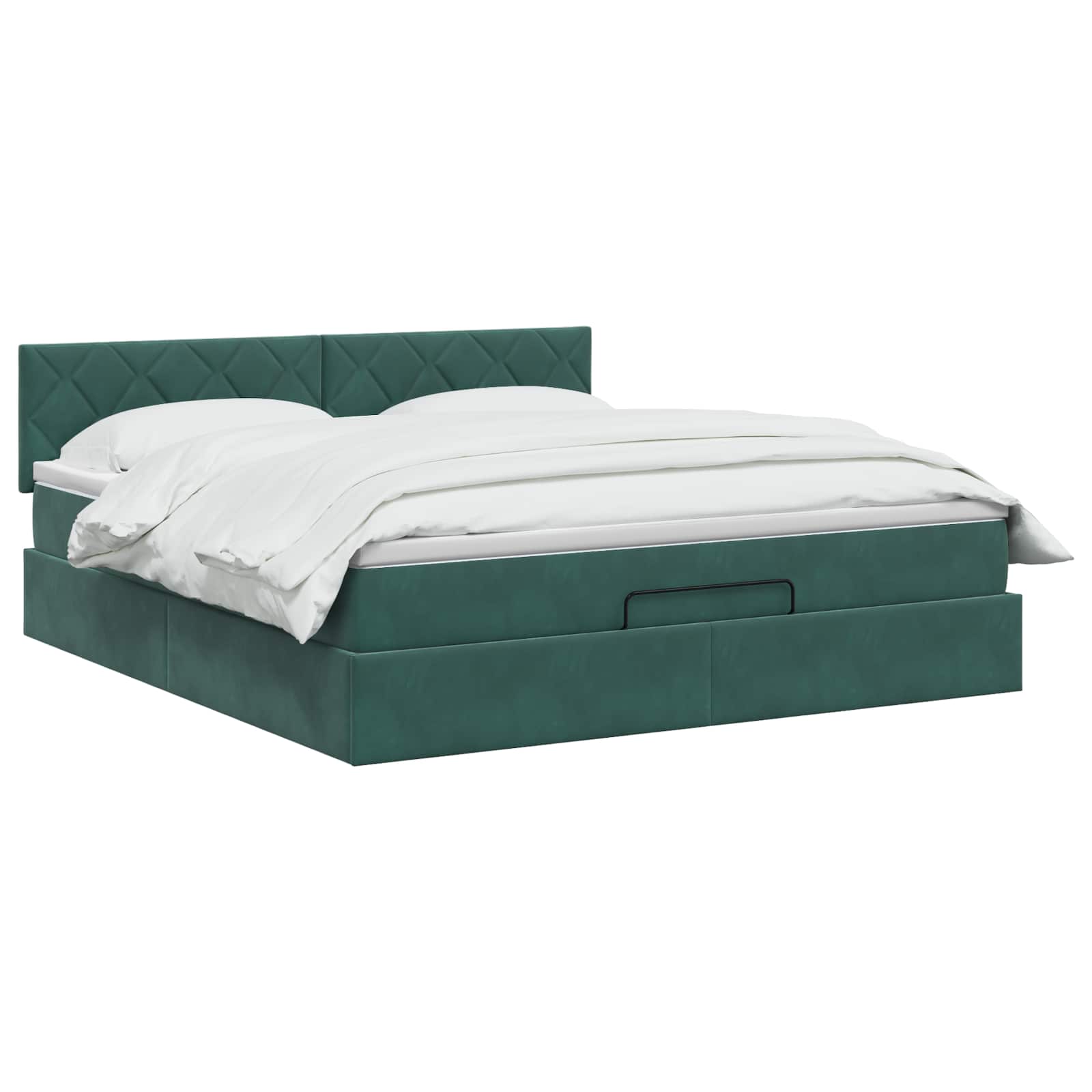 Ottoman Bed met Matrassen en LED Donkergroen 160 x 200 cm – afbeelding 2
