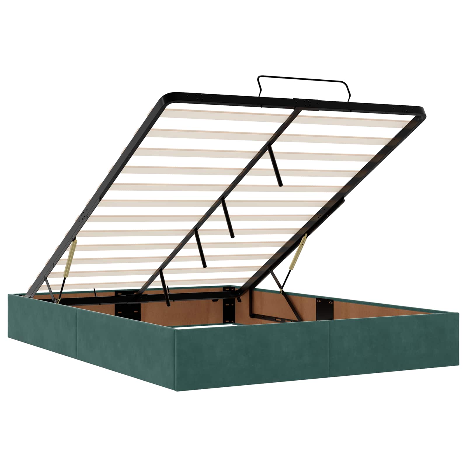 Ottoman Bed met Matrassen en LED Donkergroen 160 x 200 cm – afbeelding 4