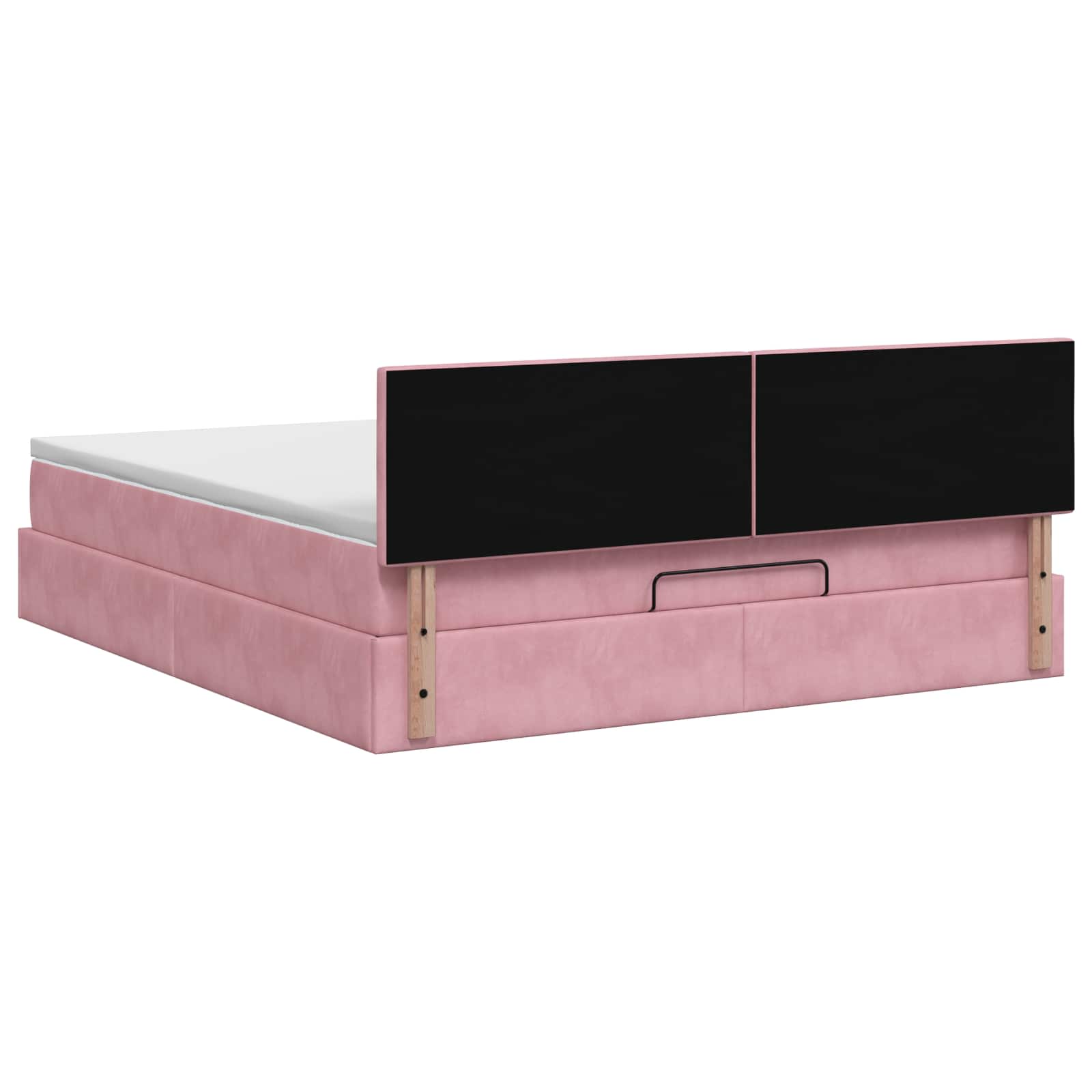 Ottoman Bed met Matrassen en LED Roze 160 x 200 cm fluweel – afbeelding 8
