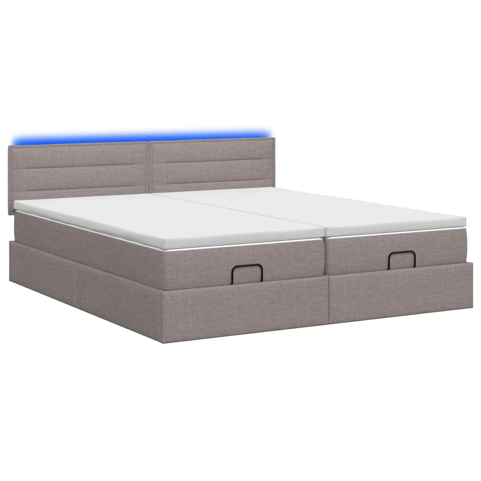 Ottoman Bed met Matrassen en LED Taupe 180 x 200 cm Stof – afbeelding 7