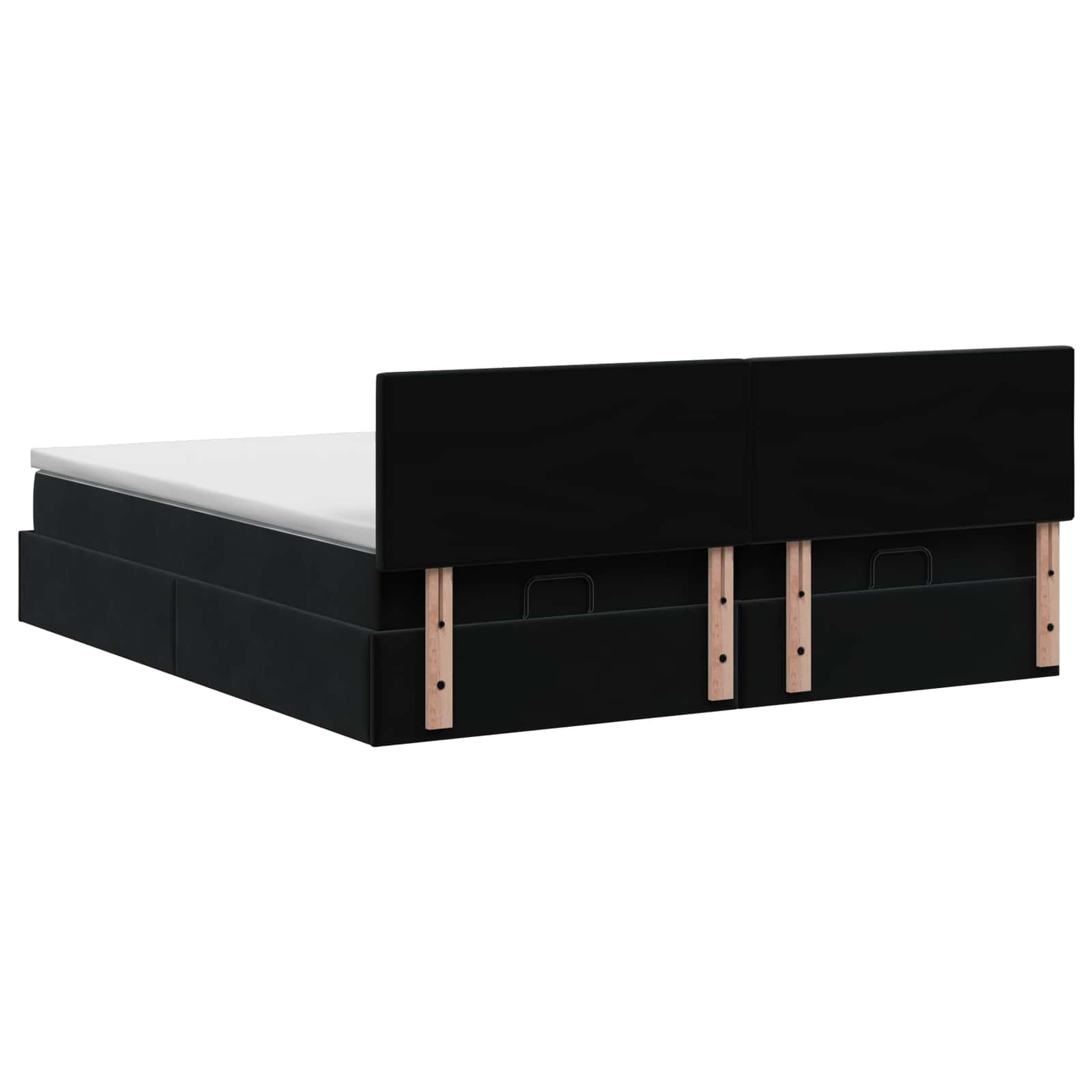 Ottoman Bed met Matrassen en LED Zwart 160 x 200 cm fluweel – afbeelding 8