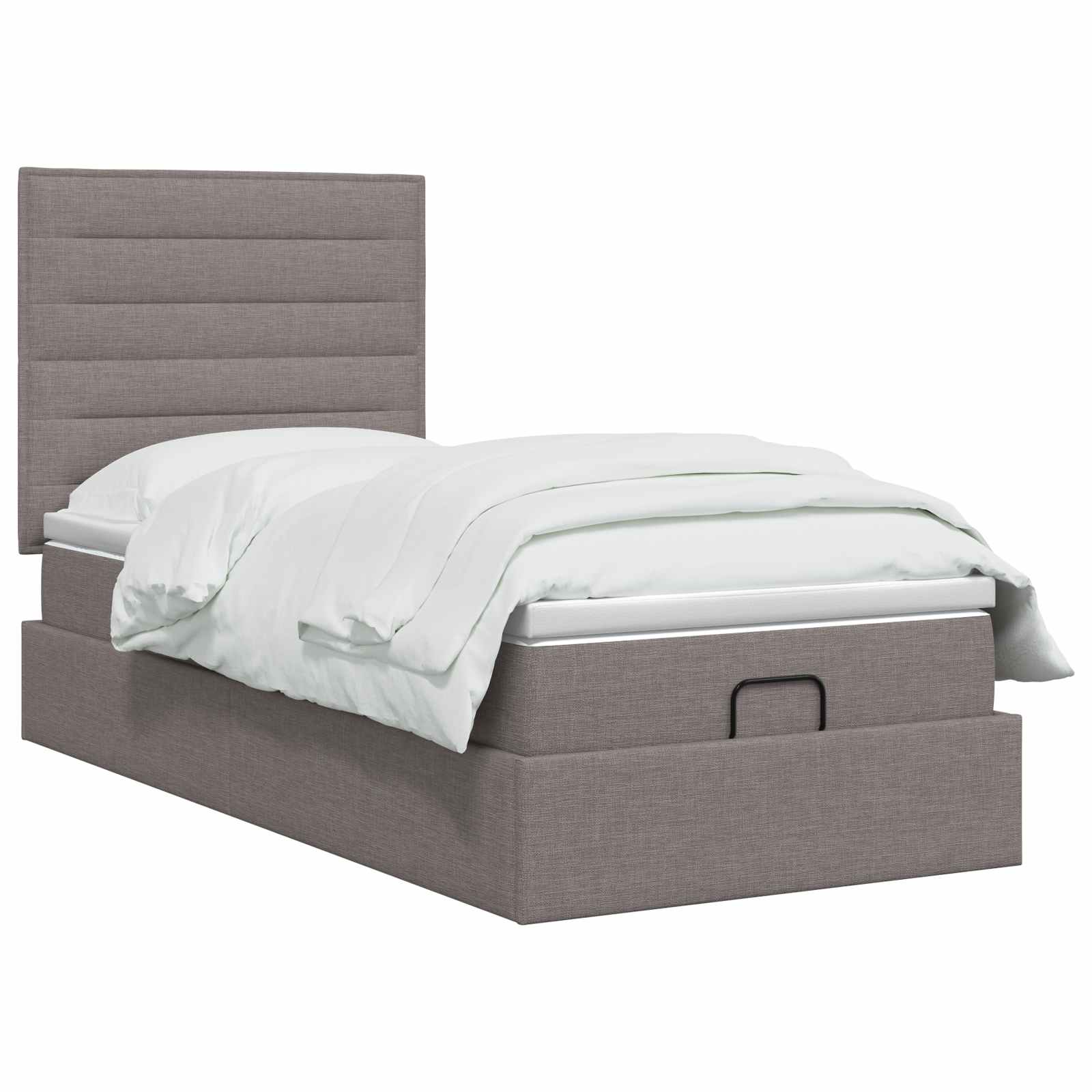 Ottoman bed met matras met hoofdeinde Taupe 80 x 200 cm Stof – afbeelding 2