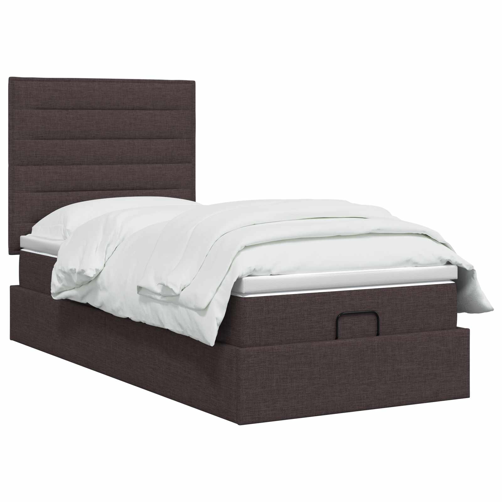 Ottoman bed met matras Donkerbruin 90 x 190 cm Stof – afbeelding 2