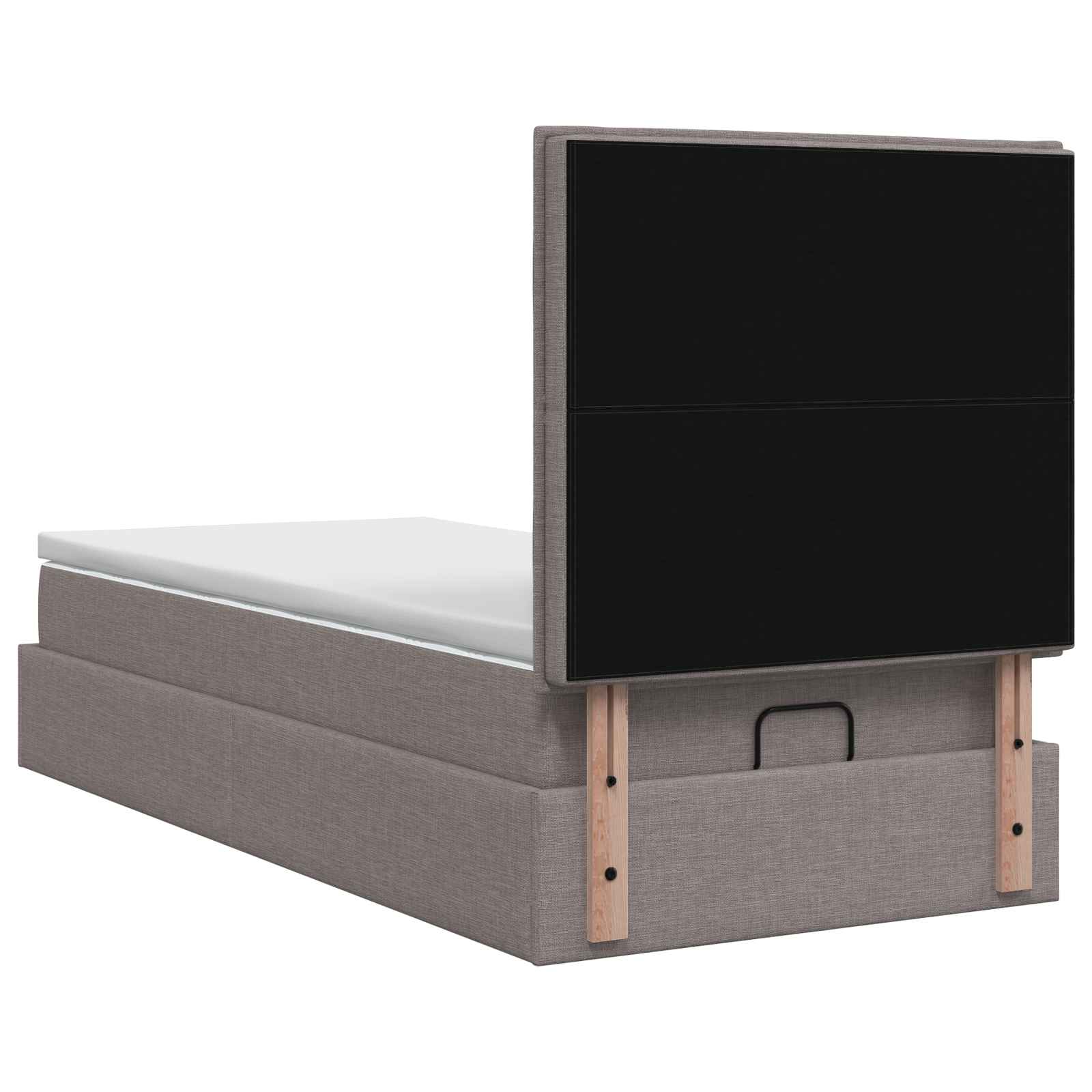 Ottoman bed met matras met hoofdeinde Taupe 90 x 190 cm Stof – afbeelding 8