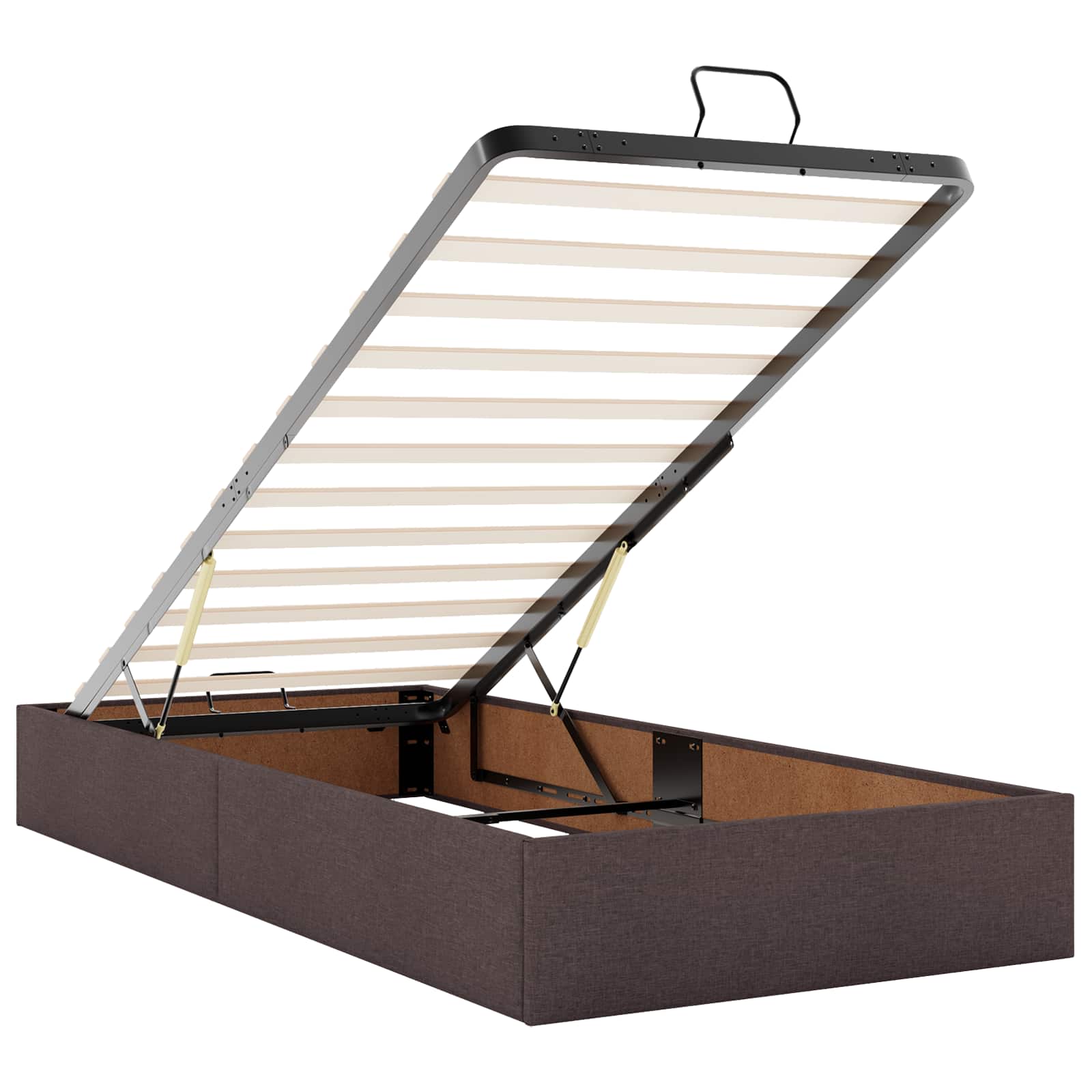 Ottoman bed met matras Donkerbruin 90 x 200 cm Stof – afbeelding 5