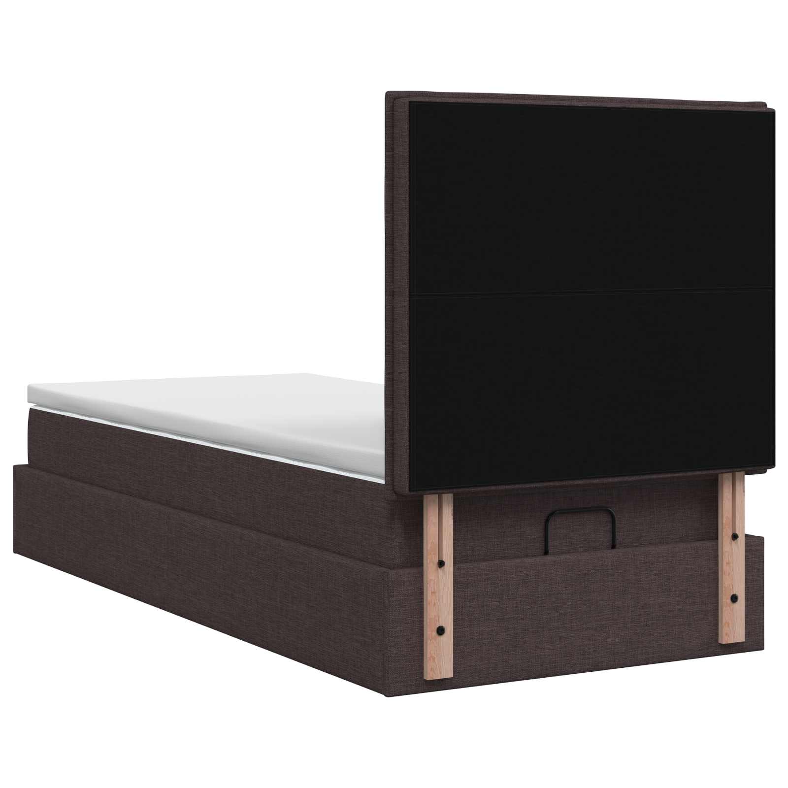 Ottoman bed met matras Donkerbruin 90 x 200 cm Stof – afbeelding 8