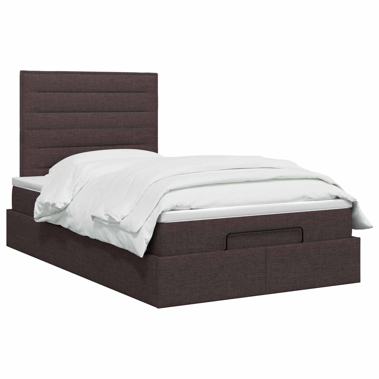 Ottoman bed met matras Donkerbruin 120 x 190 cm Stof – afbeelding 2