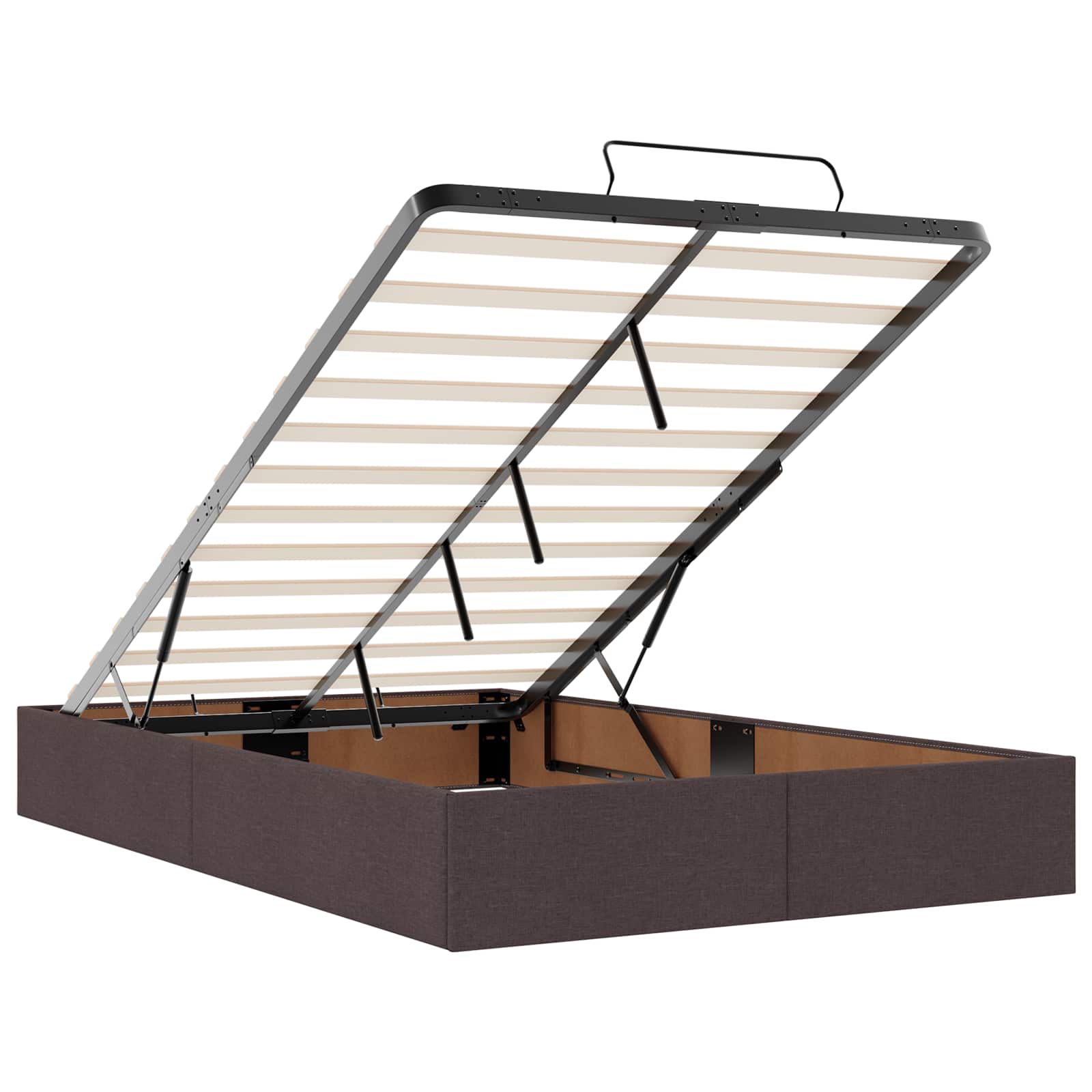 Ottoman bed met matras Donkerbruin 120 x 190 cm Stof – afbeelding 5