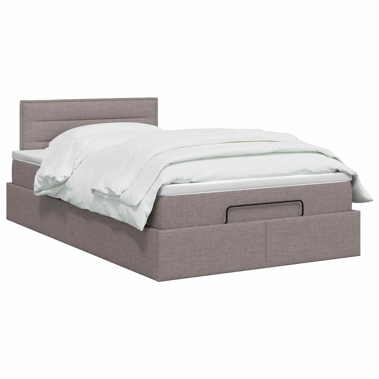 Ottoman bed met matras met hoofdeinde Taupe 120 x 200 cm Stof – afbeelding 2