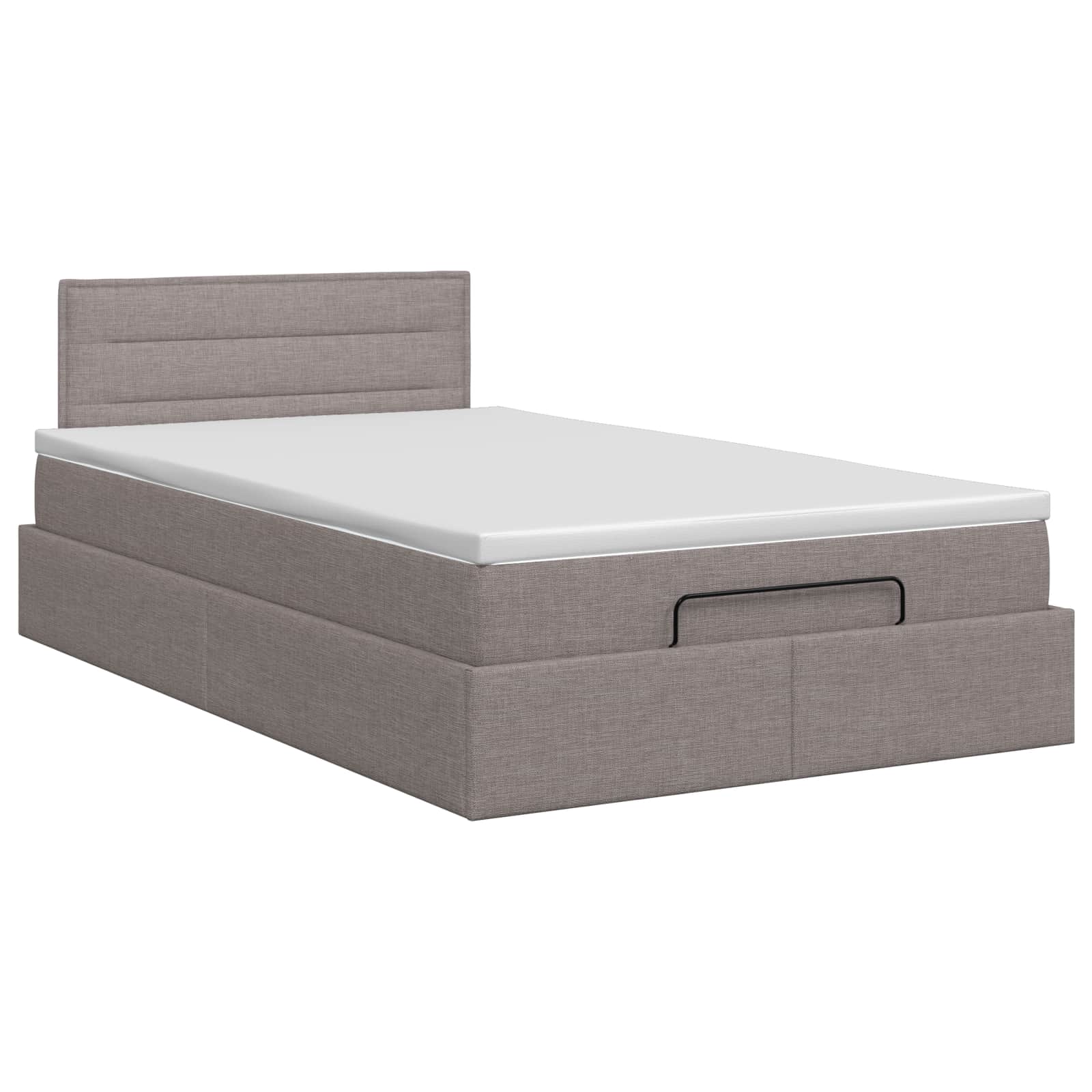 Ottoman bed met matras met hoofdeinde Taupe 120 x 200 cm Stof – afbeelding 7